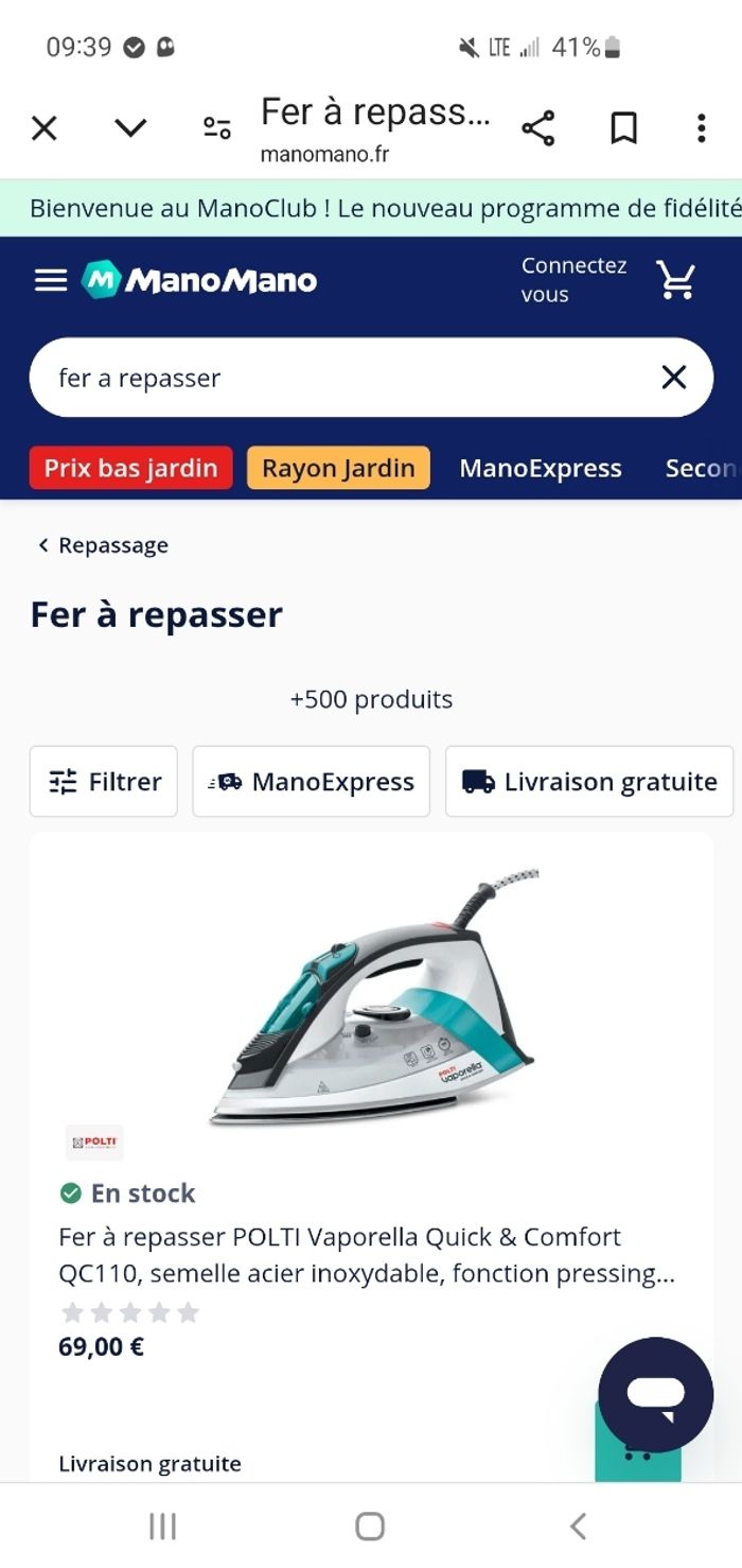 Fer à repasser POLTI VAPORELLA QC110. - photo numéro 2