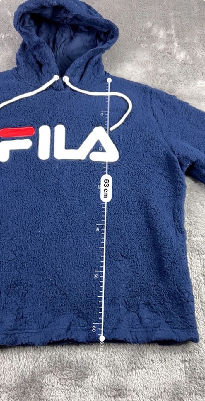 Sweat à Capuche Polaire FILA Bleu Marine Taille L – Logo Brodé - photo numéro 3