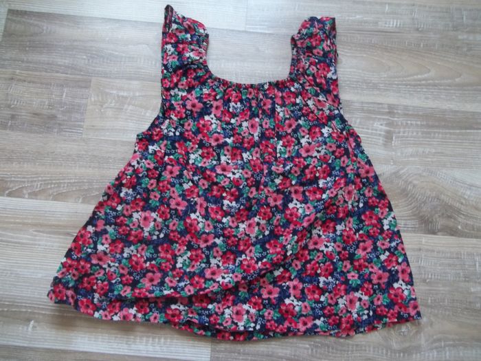 Top évasé fleuri bleu H&M 128 cm - photo numéro 3