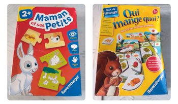 Lot de 2 jeux qui mange quoi ? Et maman et ses petits Ravensburger