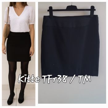 Kitte Jupe TFr38 -Noir-Taille Effet satiné-Pour veste de Smoking ou pas - BE