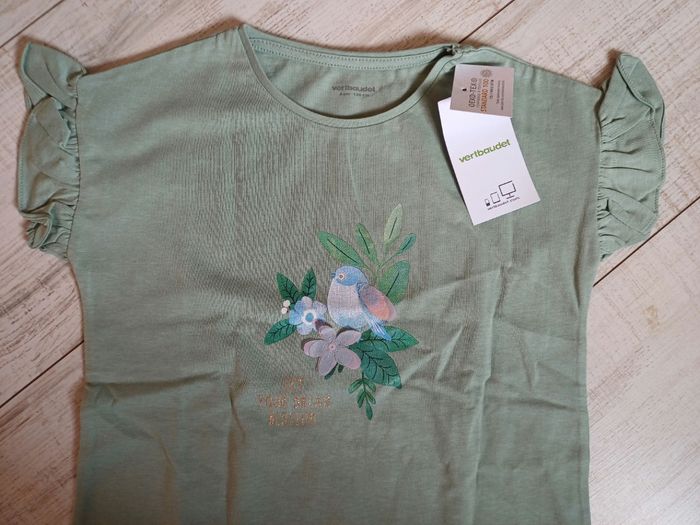 T shirt vert en 8 ans  pour fille - photo numéro 2