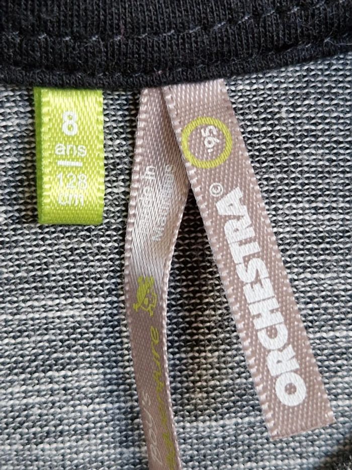 Polo noir et gris chiné Orchestra 8 ans manches longues - photo numéro 2