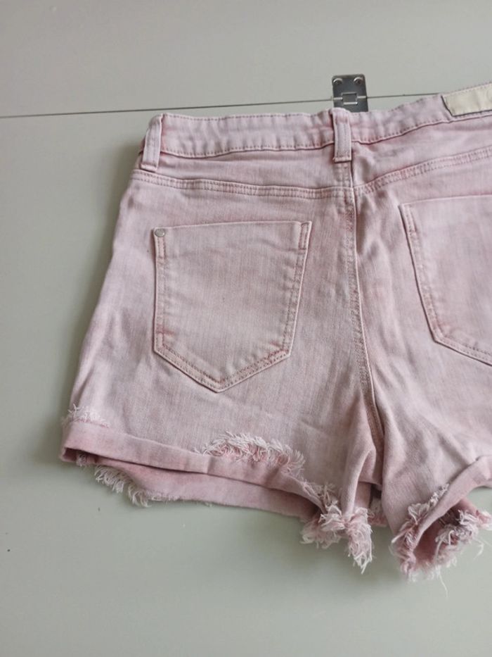 Short en jean rose blanc taille 40 Clockhouse - photo numéro 8