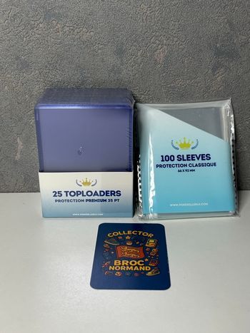 Lot 1 paquet de 100 Sleeves et 1 paquet de 25 Toploaders 