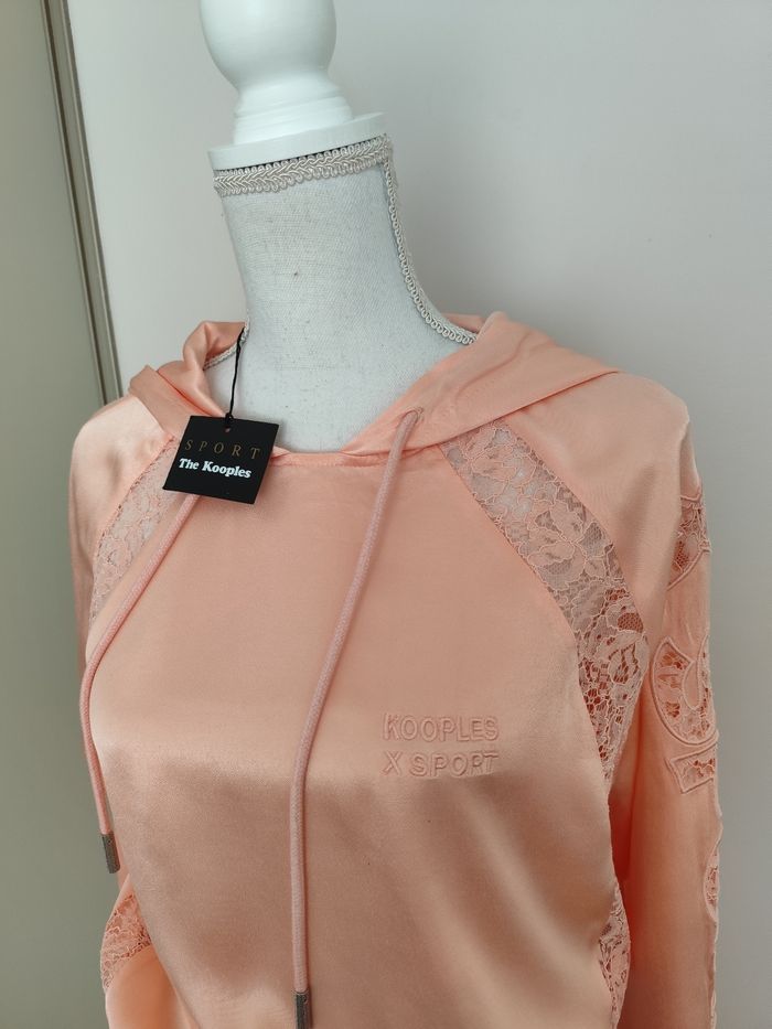 Ensemble sweat et pantalon the kooples taille 1.rose satiné et dentelle toutes saisons - photo numéro 3