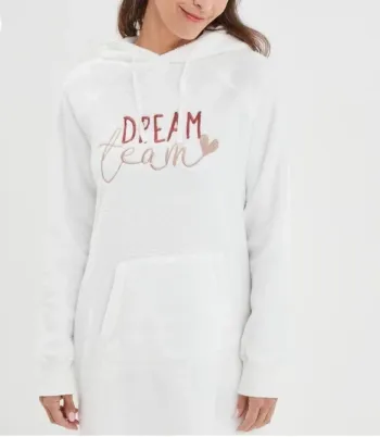 Poncho effet peluche avec capuche -S/M