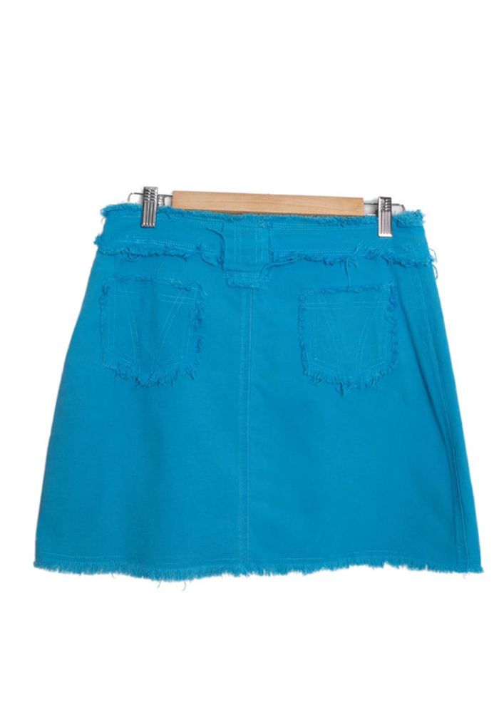 Mini jupe en jean bleu vintage • Blue mini skirt Pan’s Jean Taille M - photo numéro 5