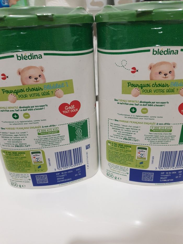 Lot de 2 boite de lait bledilait - photo numéro 2