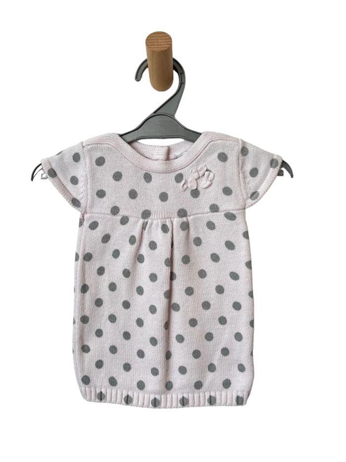 Robe rose pâle à pois gris - Les bébés sont comme ça - 1 mois
