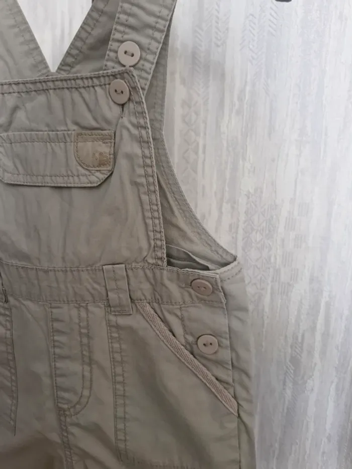 Salopette courte bébé garçon 18 mois Tex Baby beige coton - photo numéro 3