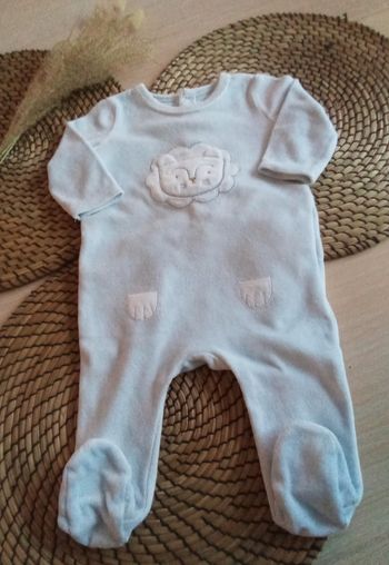 Babygro bleu clair en velours Sergent Major taille 3 mois