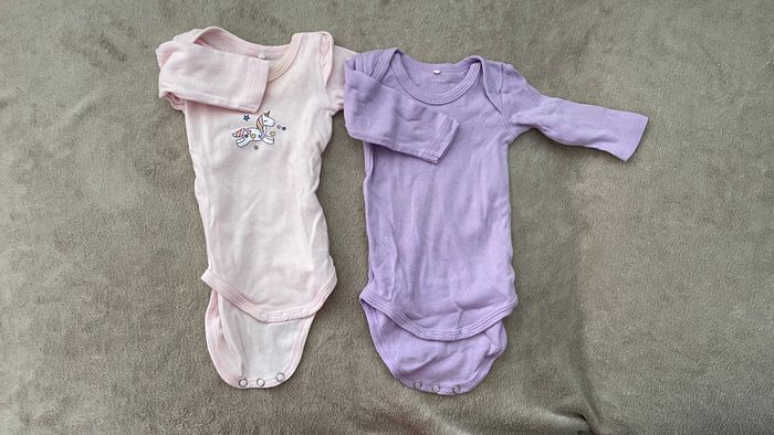 2 Body fille en coton manches longues T. 1-2 mois