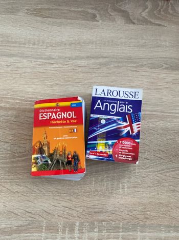 Lot de deux dictionnaires espagnol et anglais