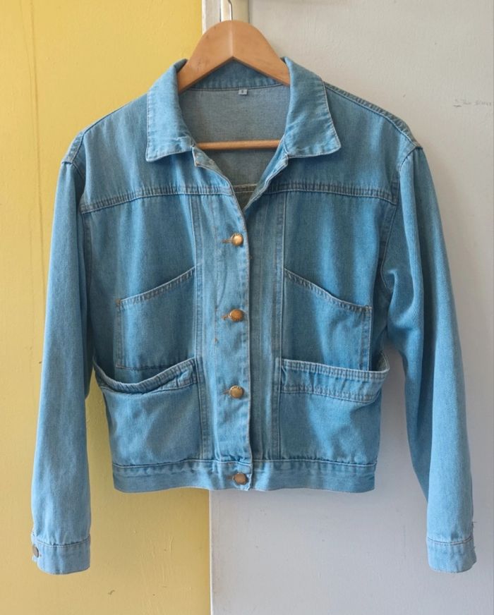 Veste en Jean Bleu Femme à Manches Longues & avec des Poches 💙🌾 - photo numéro 4