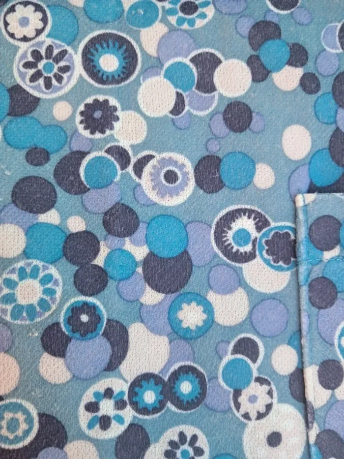 Robe / blouse boutonnée Vintage motifs années 60, 2 poches - T 42 - photo numéro 7