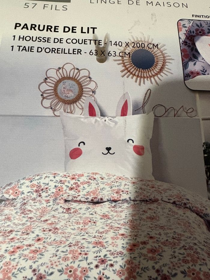 Housse de couette avec taie d oreiller 140x200 cm neuve - photo numéro 5