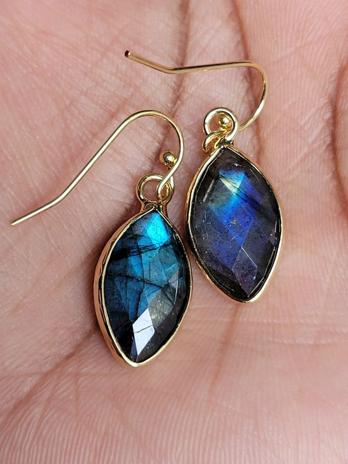 Boucle d'oreilles labradorite - photo numéro 2