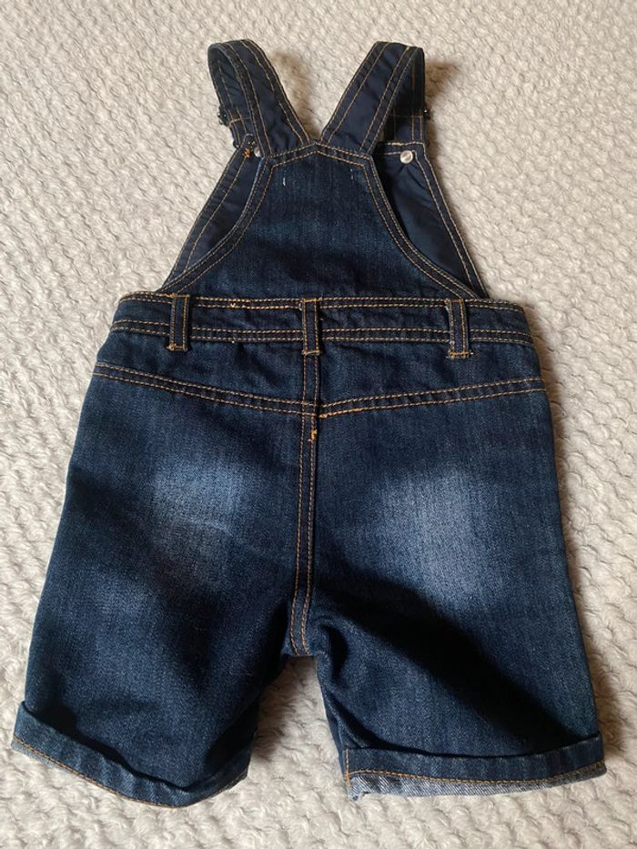 Salopette short en Jeans bleu marine - photo numéro 6