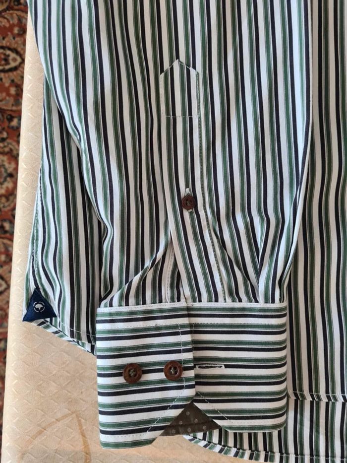 Chemise à rayures vertes et bleues taille XL Memo's - photo numéro 5