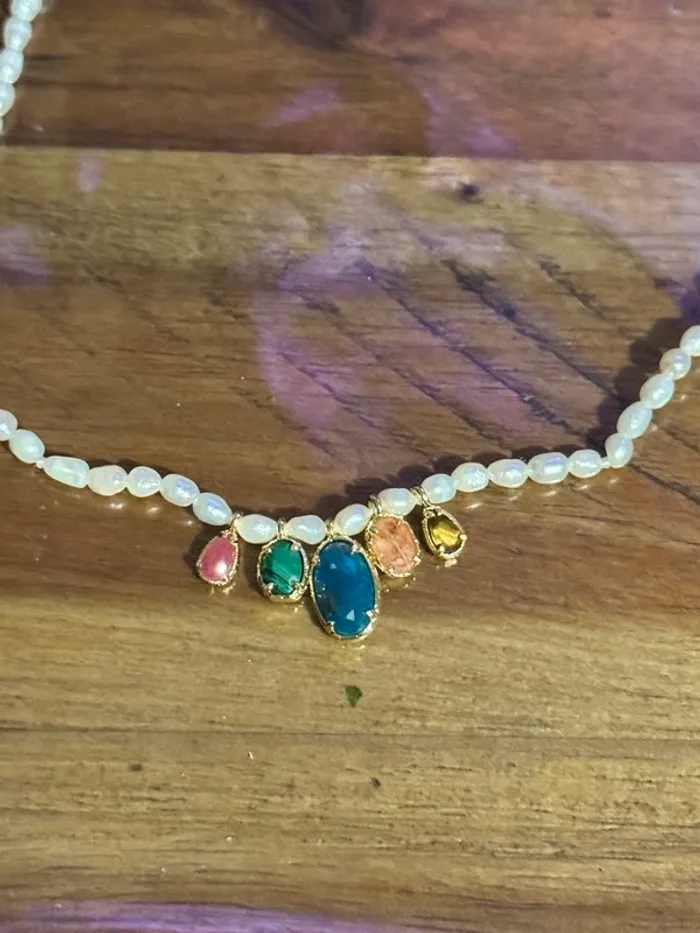 Collier habaha Paris réglable perles d’eaux douces pierre véritables - photo numéro 8