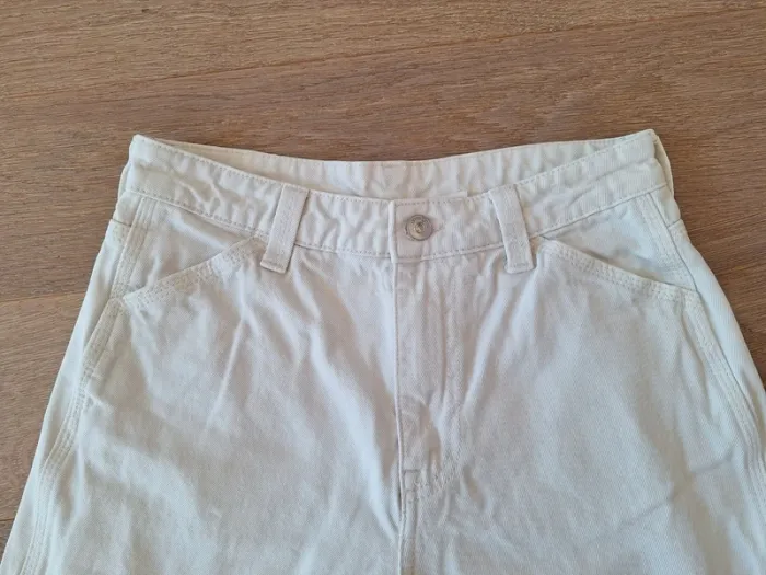 Pantalon cargo écru taille haute taille S 36 – coupe droite - photo numéro 8