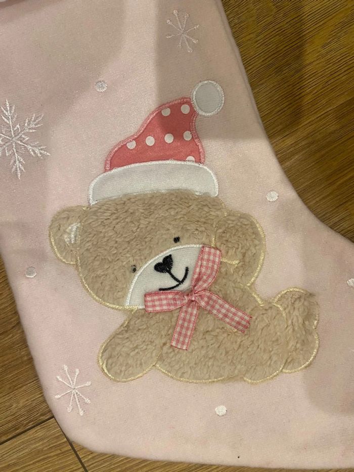 Chaussette rose Noël décoration - photo numéro 2