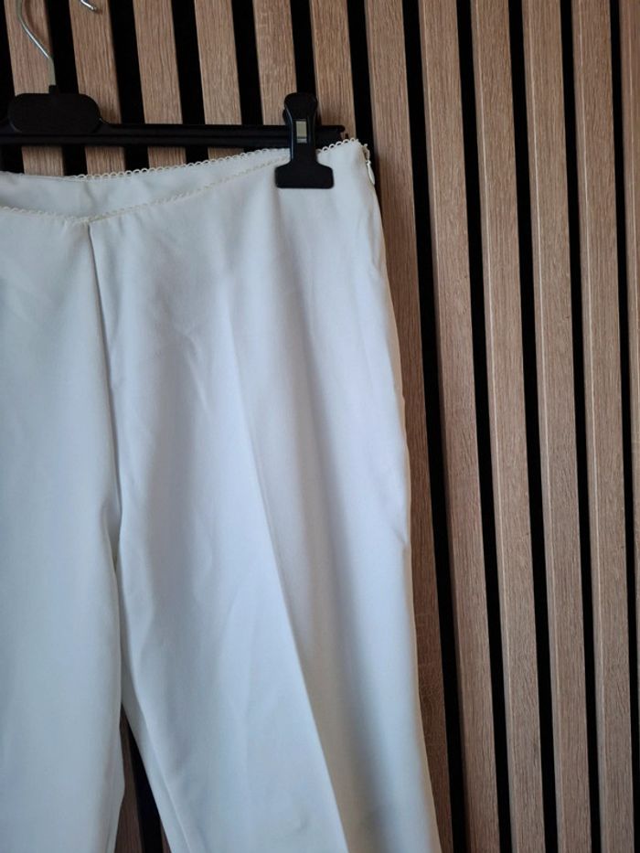 Pantalon beige coton lin Pantashop T 44 - photo numéro 16