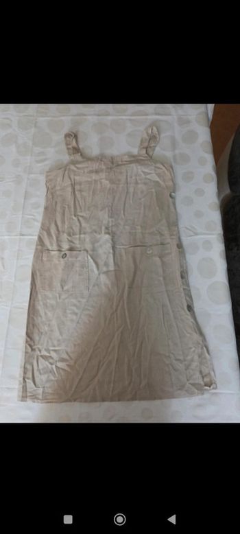 Robe légère femme en lin taille 42 bouton en nacre rétro vintage made in France