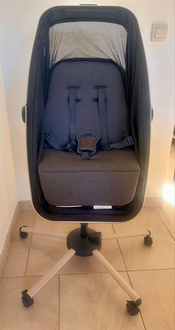 Maxi-Cosi Alba Berceau bébé 3 en 1, Lit bébé, Transat bébé inclinable et Chaise Haute bébé, Tissus 100% recyclés, Naissance à 3 Ans (15 kg), - photo numéro 4