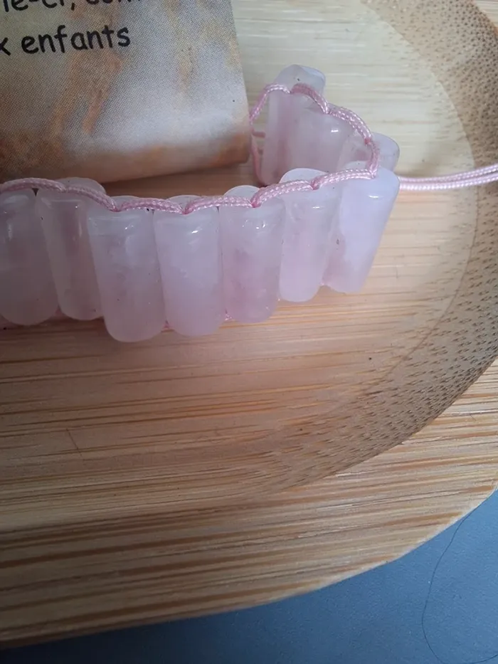 Bracelet en Quartz Rose avec cordon - photo numéro 3
