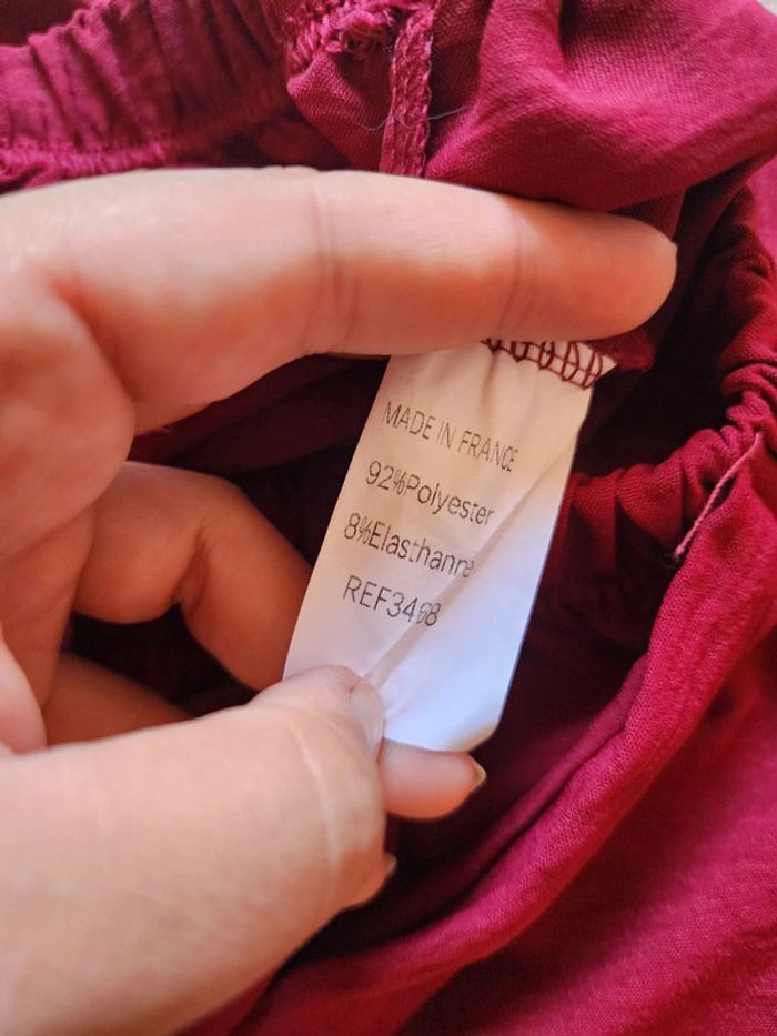 Pantalon à jambes larges / palazzo bordeaux 36/40 - photo numéro 6