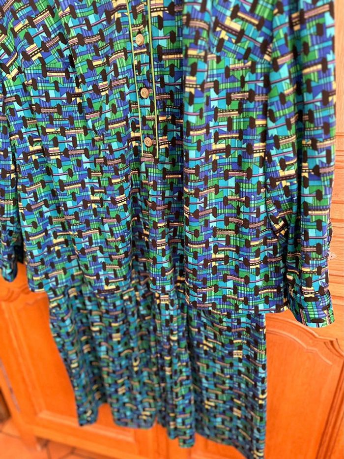 Robe manches longues doublée dans les tons bleus - photo numéro 9