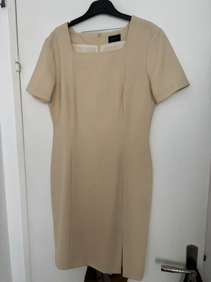 Robe droite beige avec laine T38 - photo numéro 3