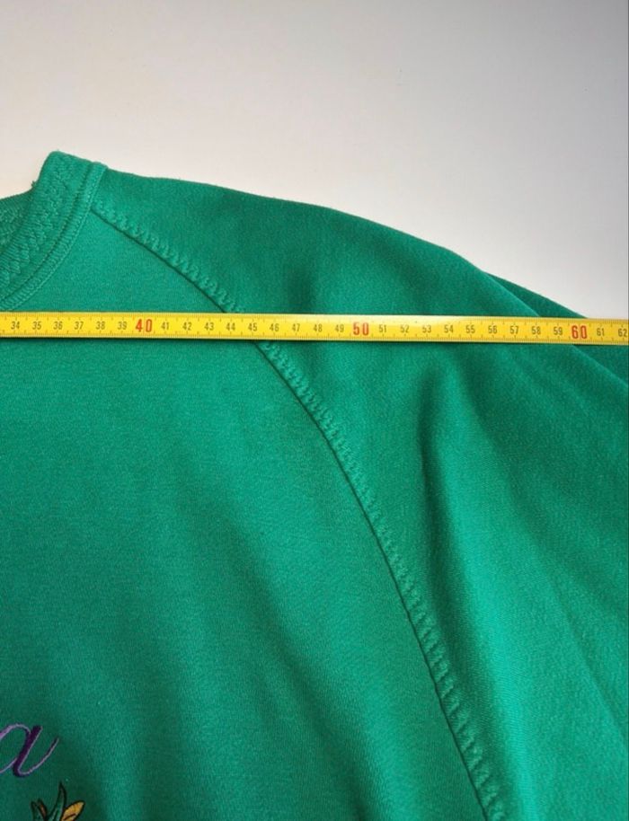 Sweat vintage vert brodé fleurs best Montana T.U - photo numéro 6