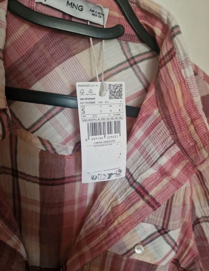 Chemise Mango à carreaux – neuve avec étiquette – coton – taille S / 36 - photo numéro 10