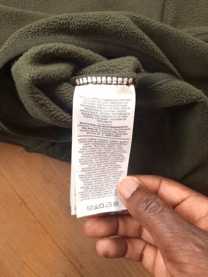 Polaire quart de zip nike / homme / taille S kaki / logo brodé - photo numéro 5