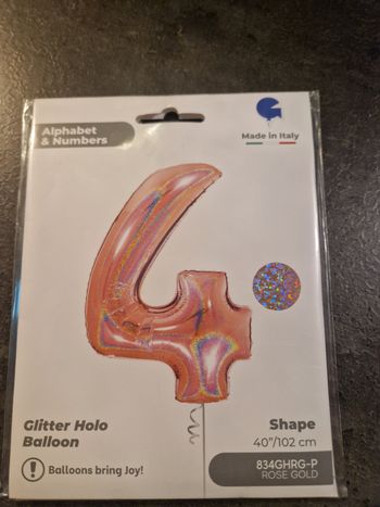 Ballon chiffre 4 / 102 cm