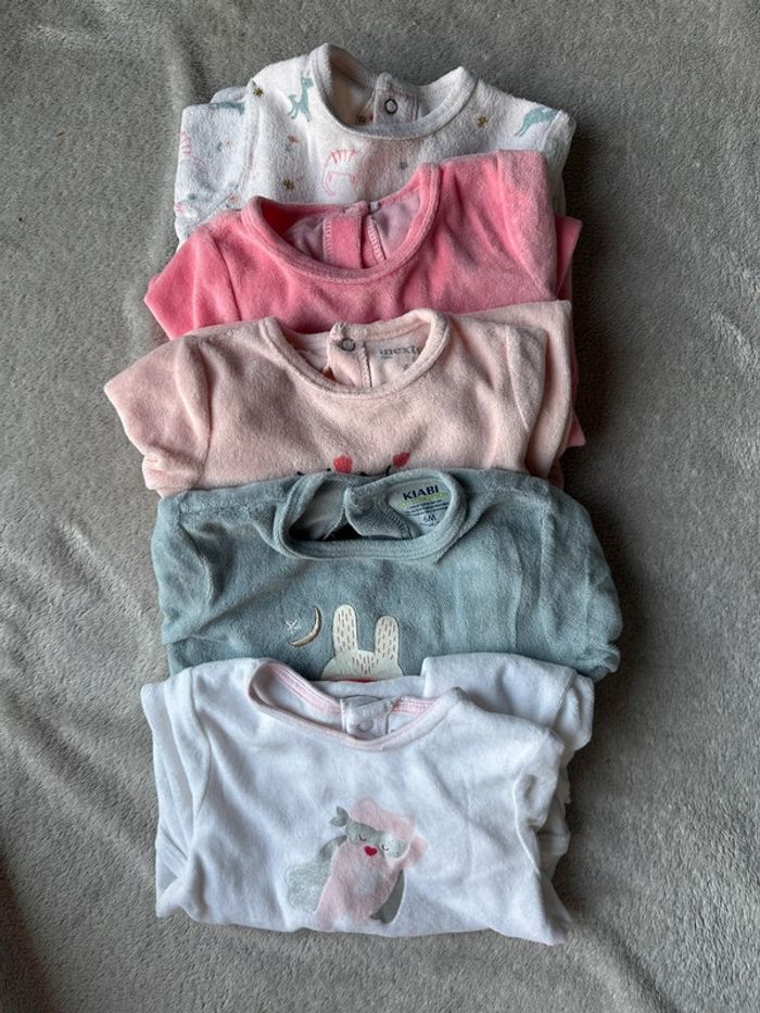 Lot de 5 pyjamas velours 6 mois