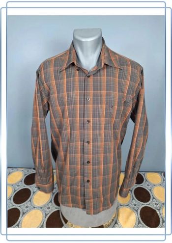 chemise manches longues formen a carreaux / homme taille M / full broderie (407)