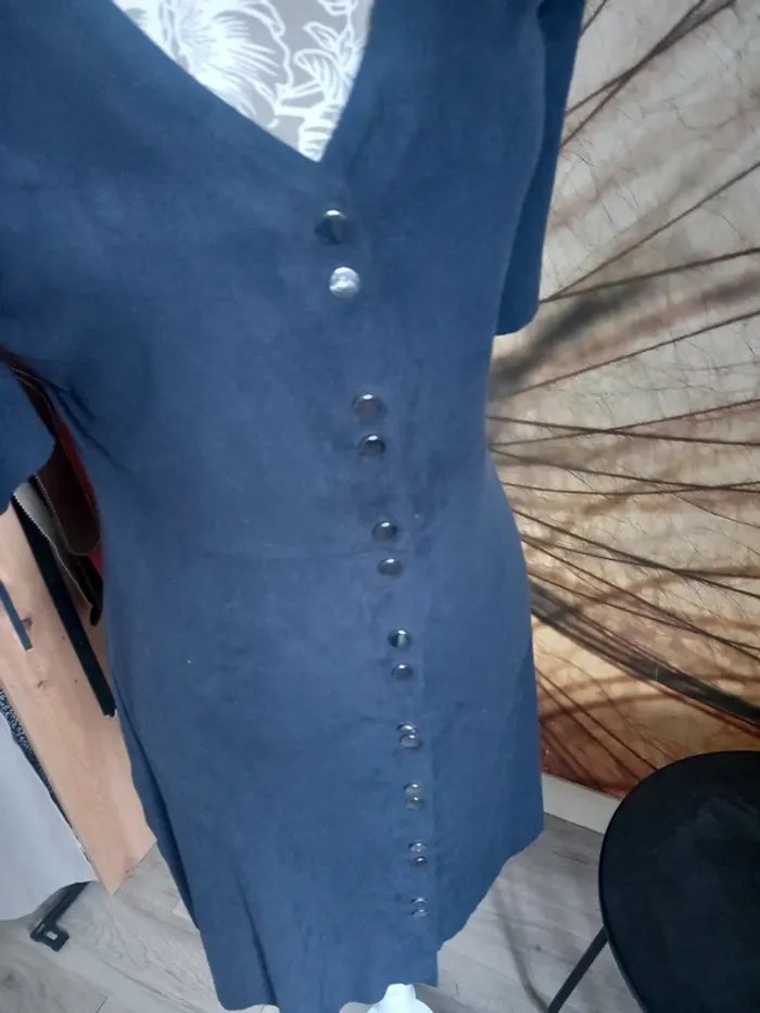 Robe bleue légère nubuck daim - photo numéro 3