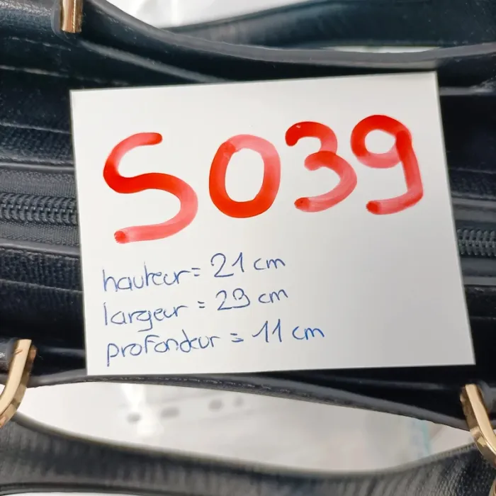 Sac noir Gallantry Paris porté main/fépaule zippé à anses rigides S039 - photo numéro 20