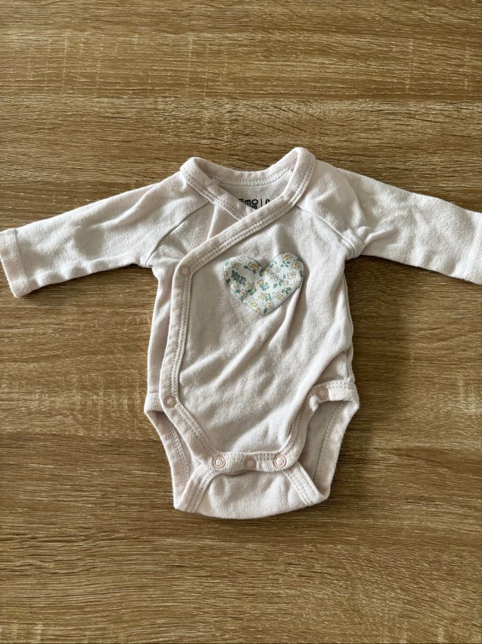 Lot de trois body naissance rose poudré - photo numéro 3