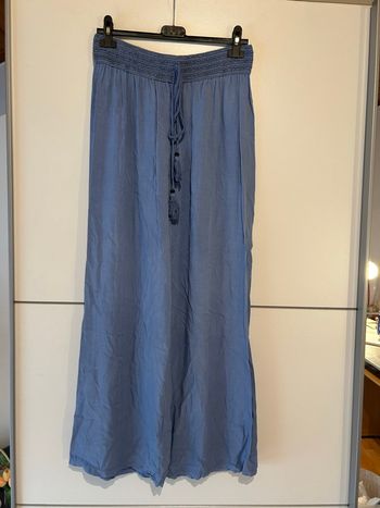 Pantalon à jambes larges bleu – Taille unique (S/M)