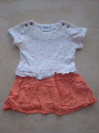 Robe manches courtes Fille 3 mois Fruits Arc en ciel Tao