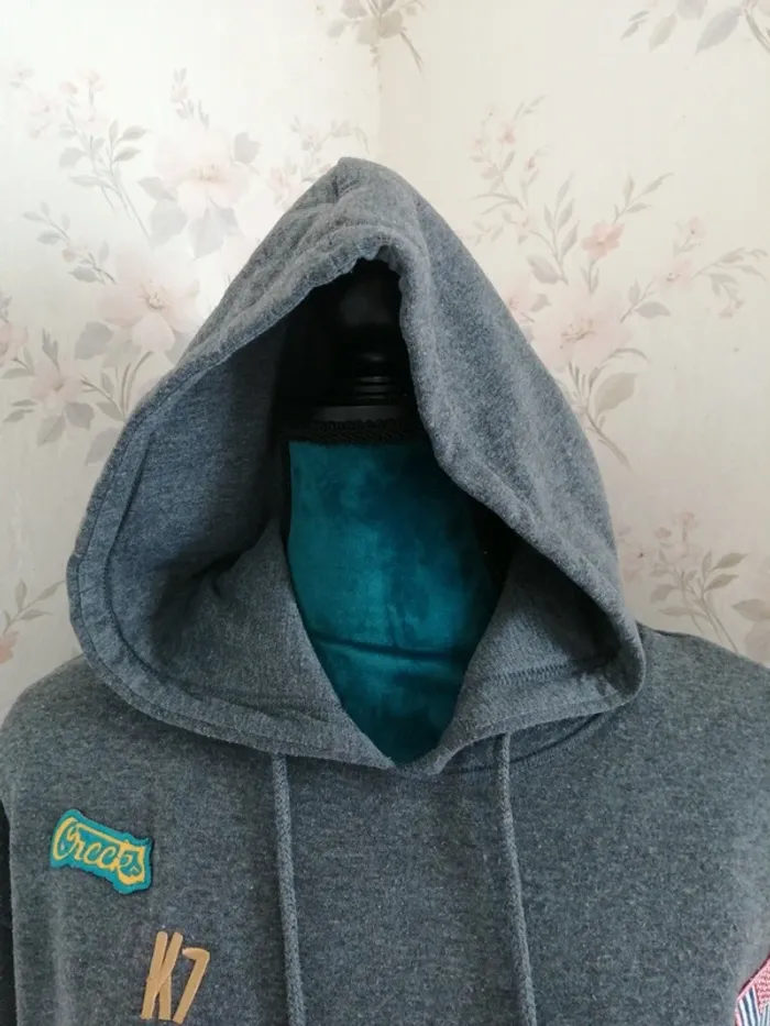 Sweat à capuche gris avec divers écussons / creeks / (M) - photo numéro 4
