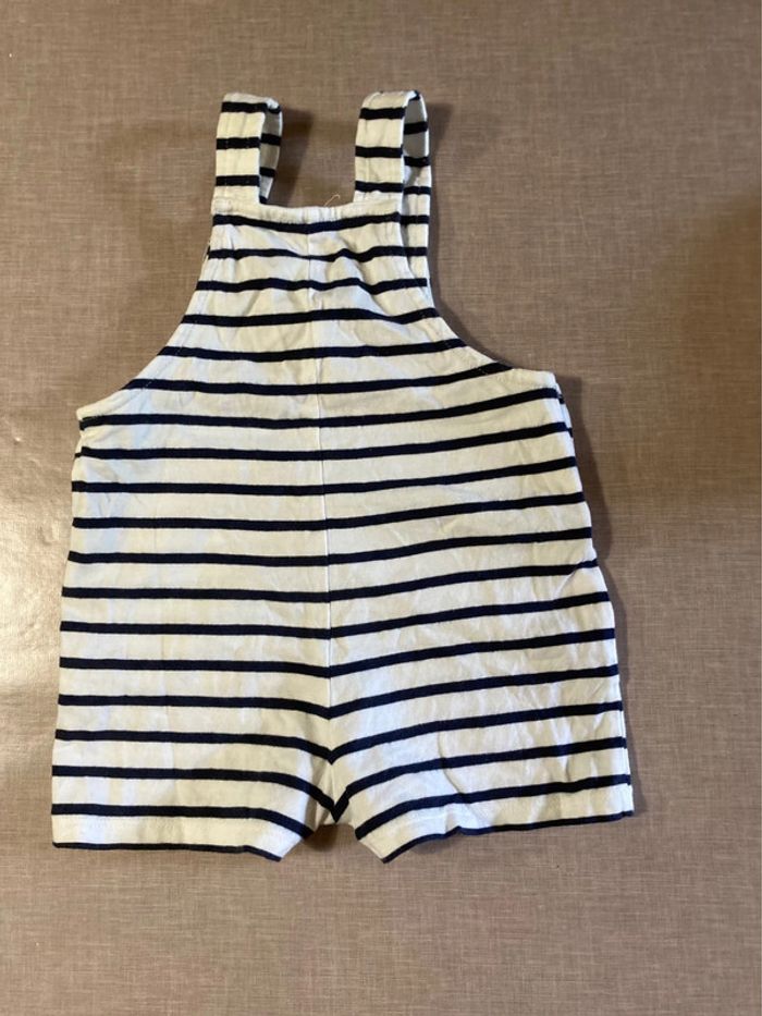 Salopette courte bébé rayée Bout’Chou – Taille 9 mois - photo numéro 2