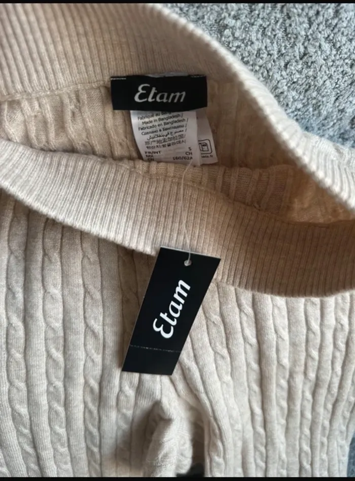 Legging chaud torsadée beige crème Etam neuf - photo numéro 2