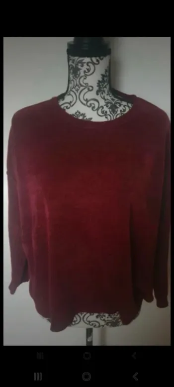 Pull chenille bordeaux