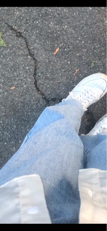 Jean mom bleu turquoise 